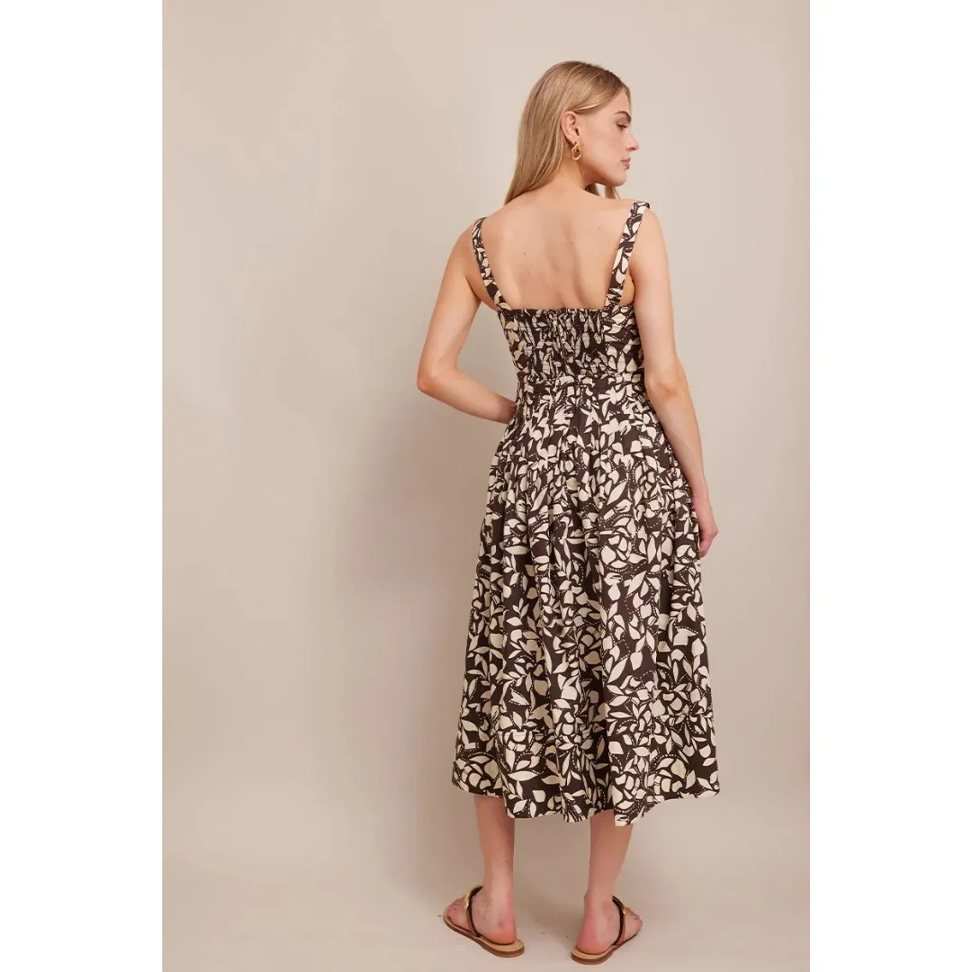 CARA CARA Pinecrest Midi Skirt, Mosaic Flora Soil