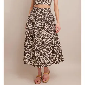 CARA CARA Pinecrest Midi Skirt, Mosaic Flora Soil