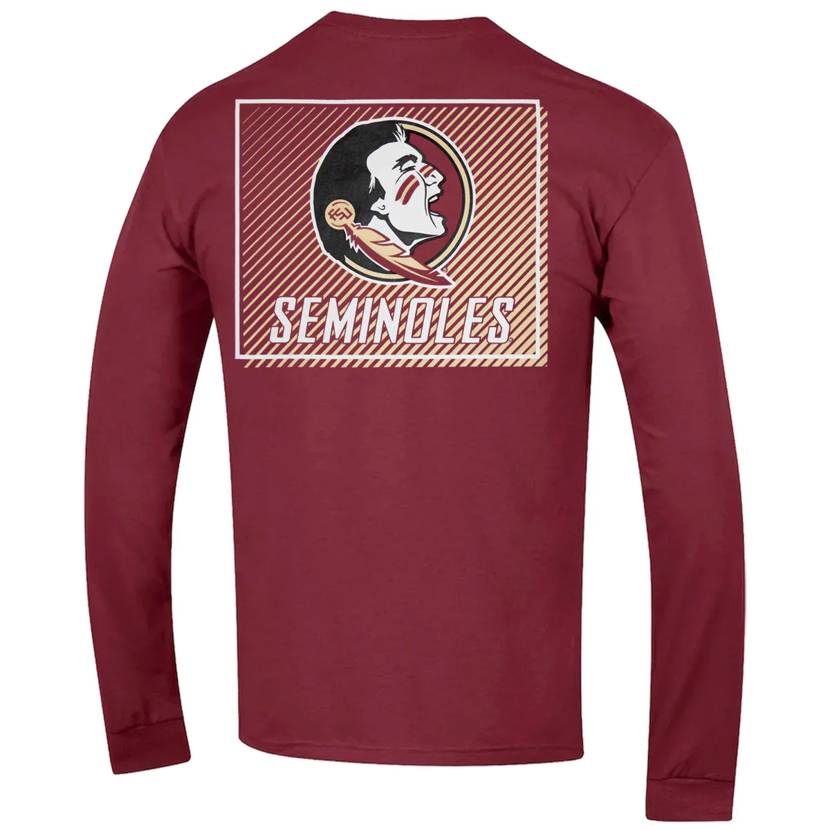 Champion Adult/Unisex Seminole Logo/Florida State Seminoles Design Long Sleeve T-shirt - Garnet