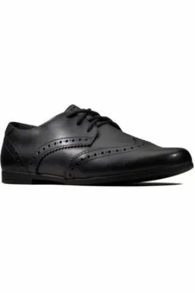 Clarks Scala Lace Kid Black Leather