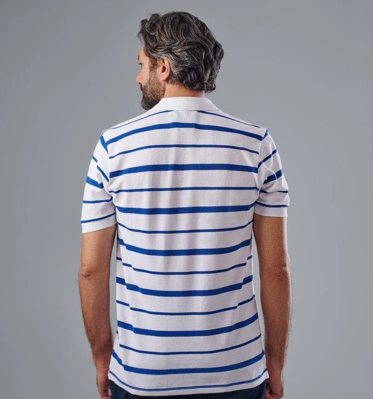 Classic Striped Polo Shirt - WHITE