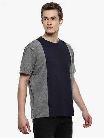 Coal Men's Grey Color Block Boxy T-shirt