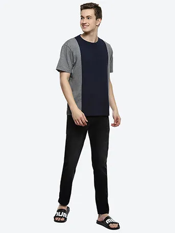 Coal Men's Grey Color Block Boxy T-shirt