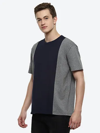 Coal Men's Grey Color Block Boxy T-shirt