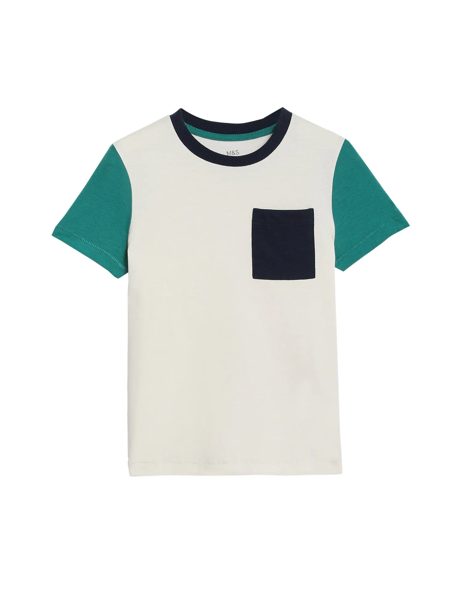 Colour Block Contrast Sleeve T-Shirt