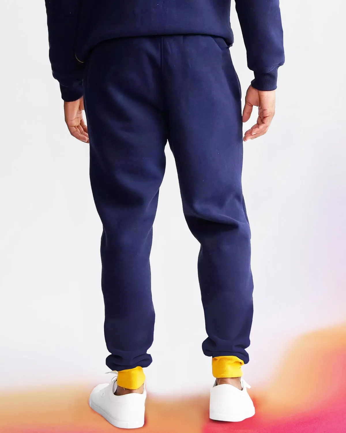 Colourblock Men's Cargo Pant Navy Blue and Yellow