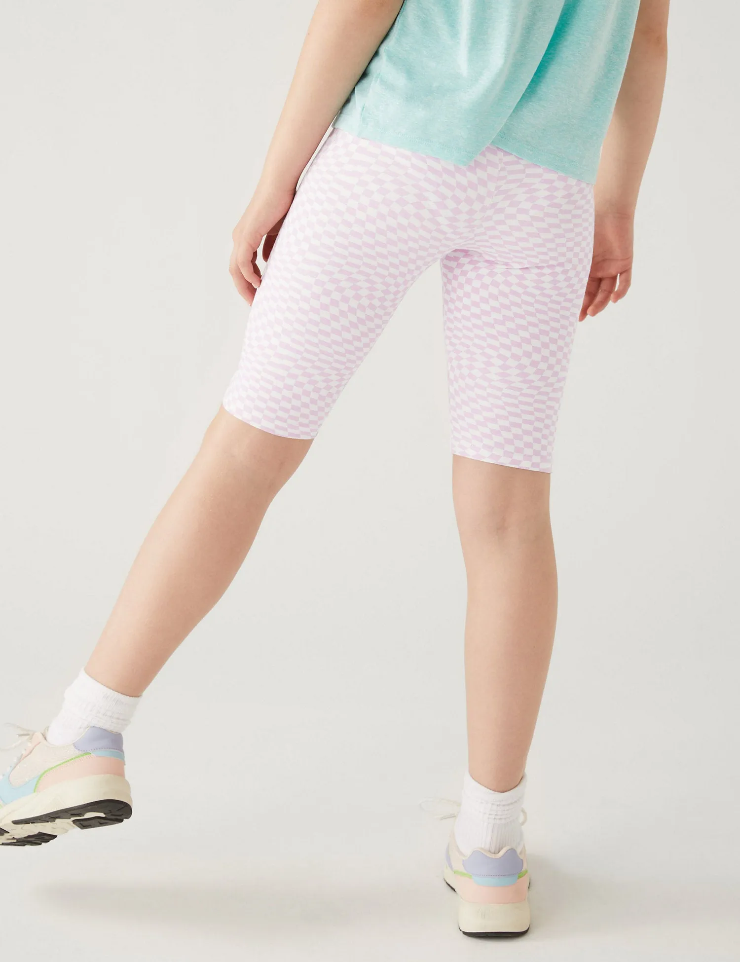 Cotton Rich Checkerboard Cycling Shorts