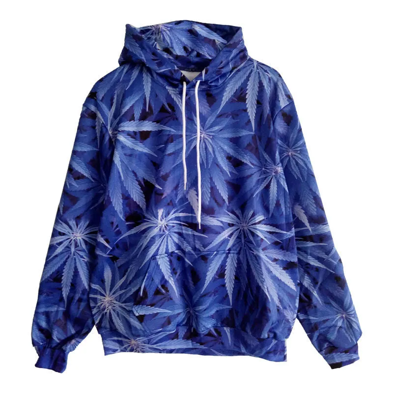 Dank Master Blue Weed Leaf Hoodie