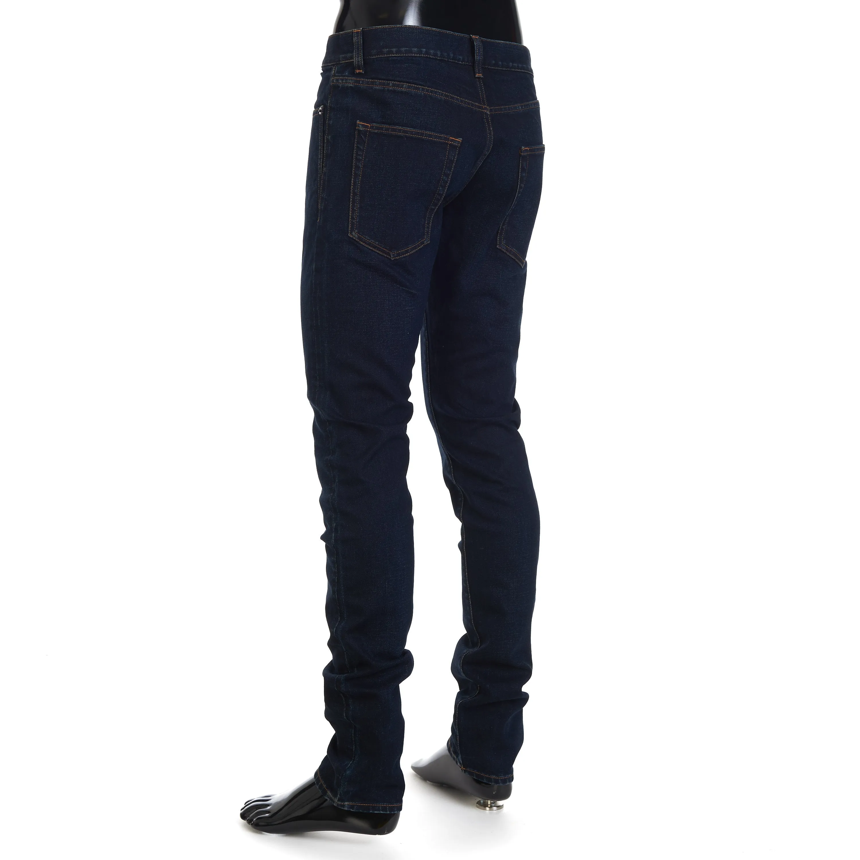 Dark Blue Stretch Cotton Jeans - Skinny-Fit, Low Waist