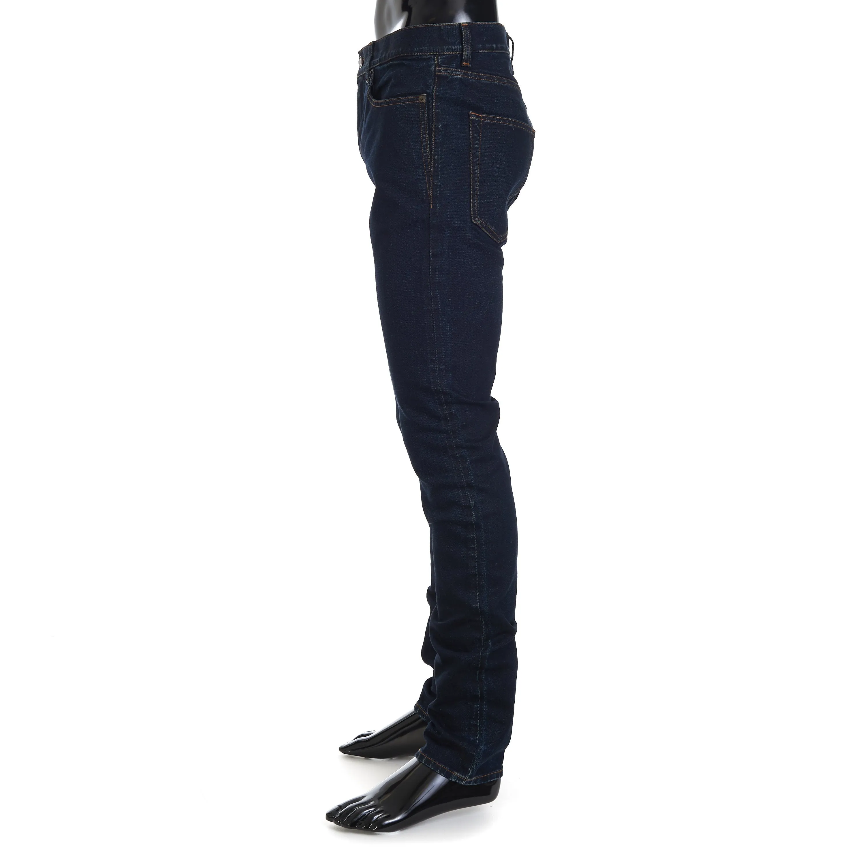 Dark Blue Stretch Cotton Jeans - Skinny-Fit, Low Waist