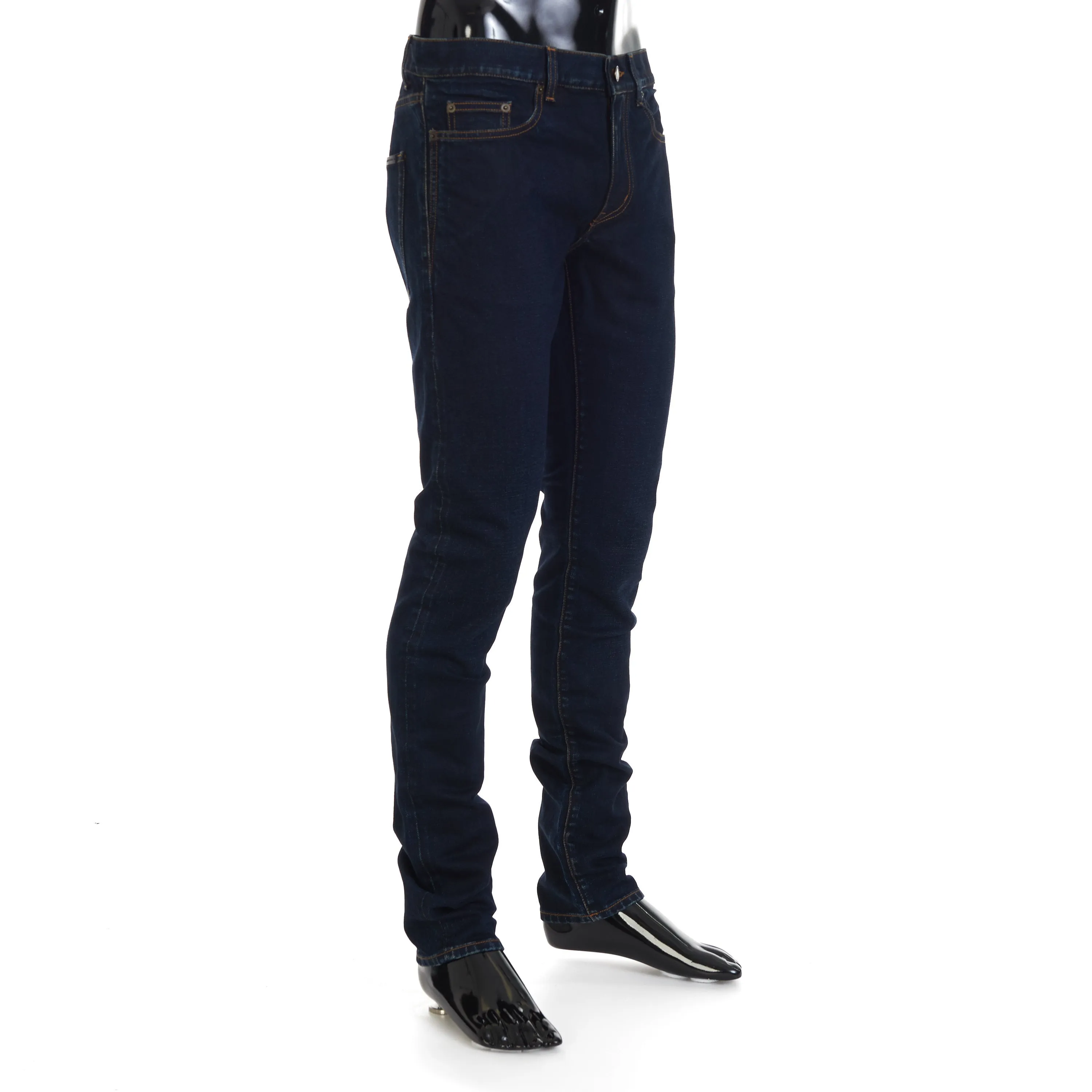 Dark Blue Stretch Cotton Jeans - Skinny-Fit, Low Waist