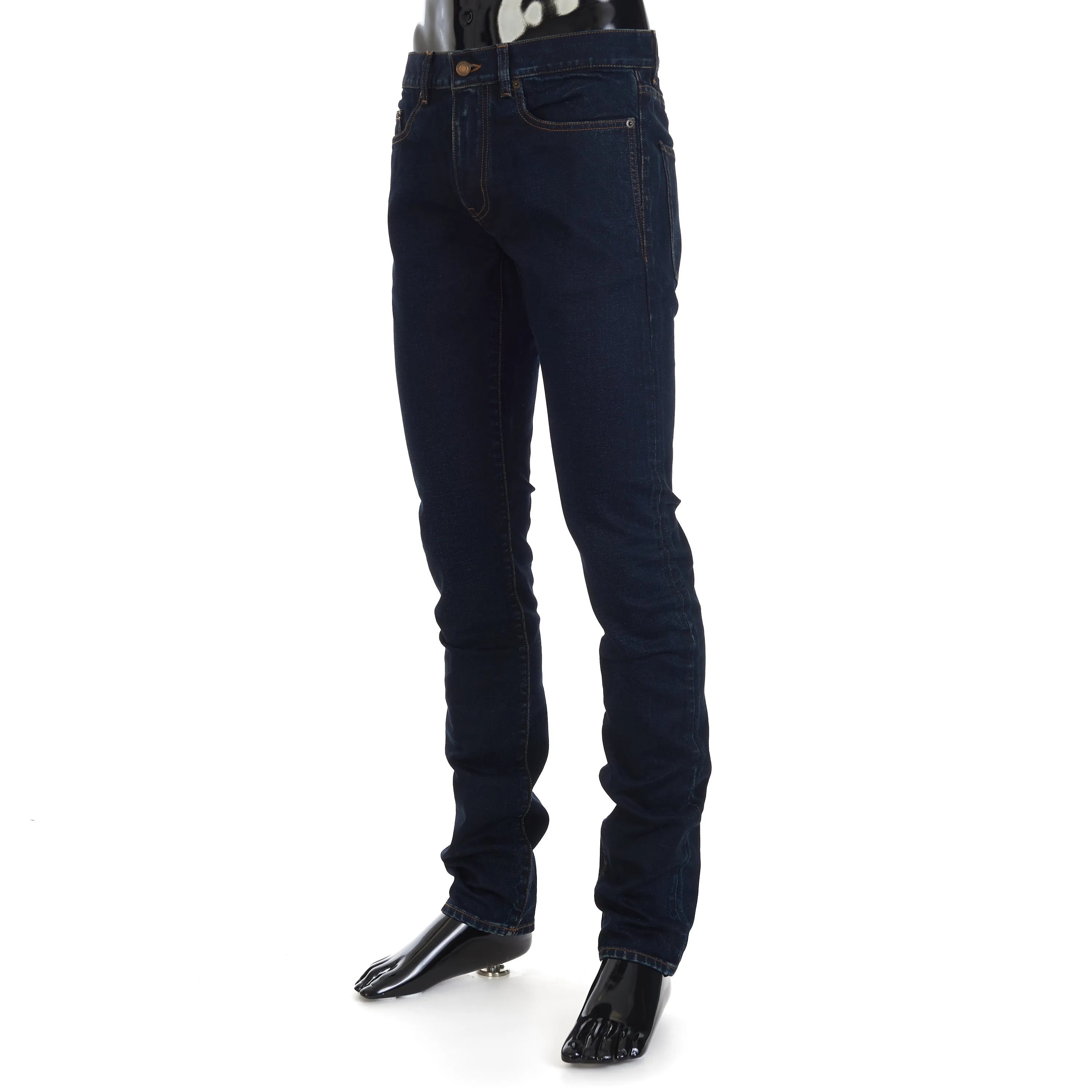 Dark Blue Stretch Cotton Jeans - Skinny-Fit, Low Waist