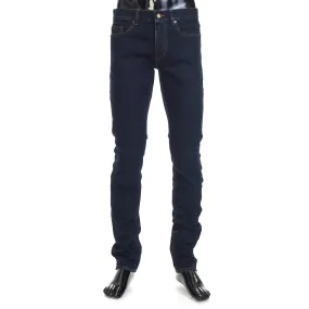 Dark Blue Stretch Cotton Jeans - Skinny-Fit, Low Waist