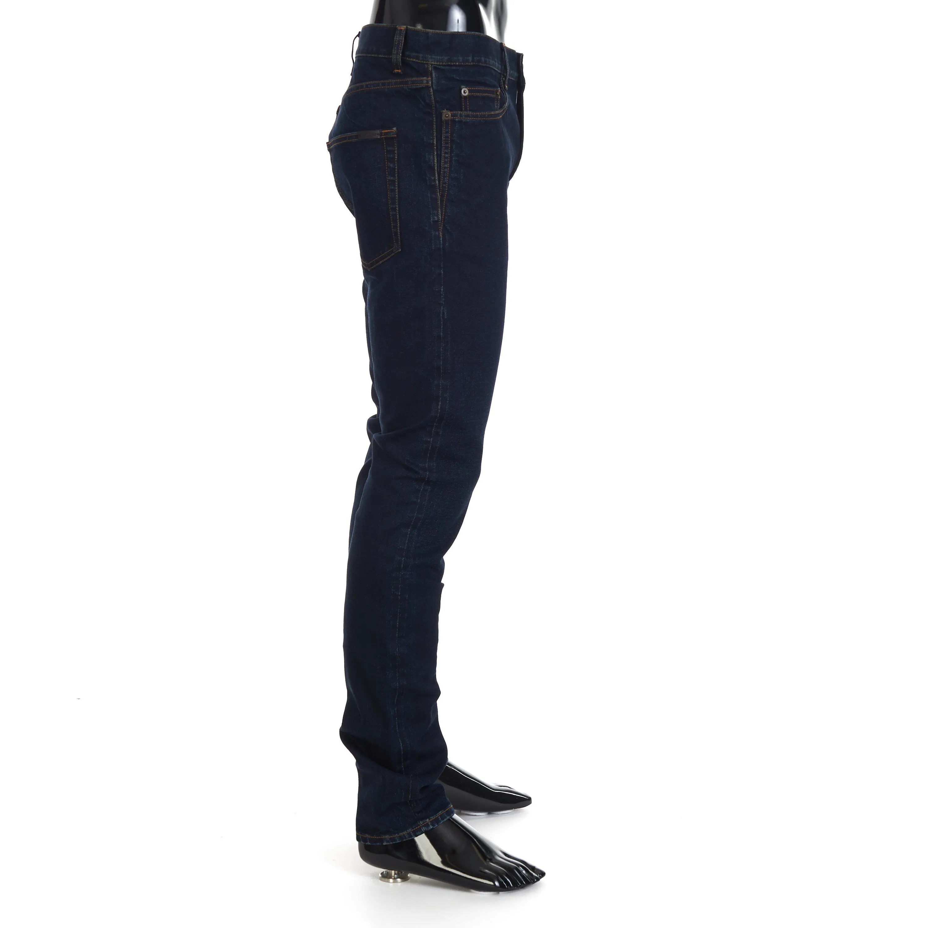 Dark Blue Stretch Cotton Jeans - Skinny-Fit, Low Waist