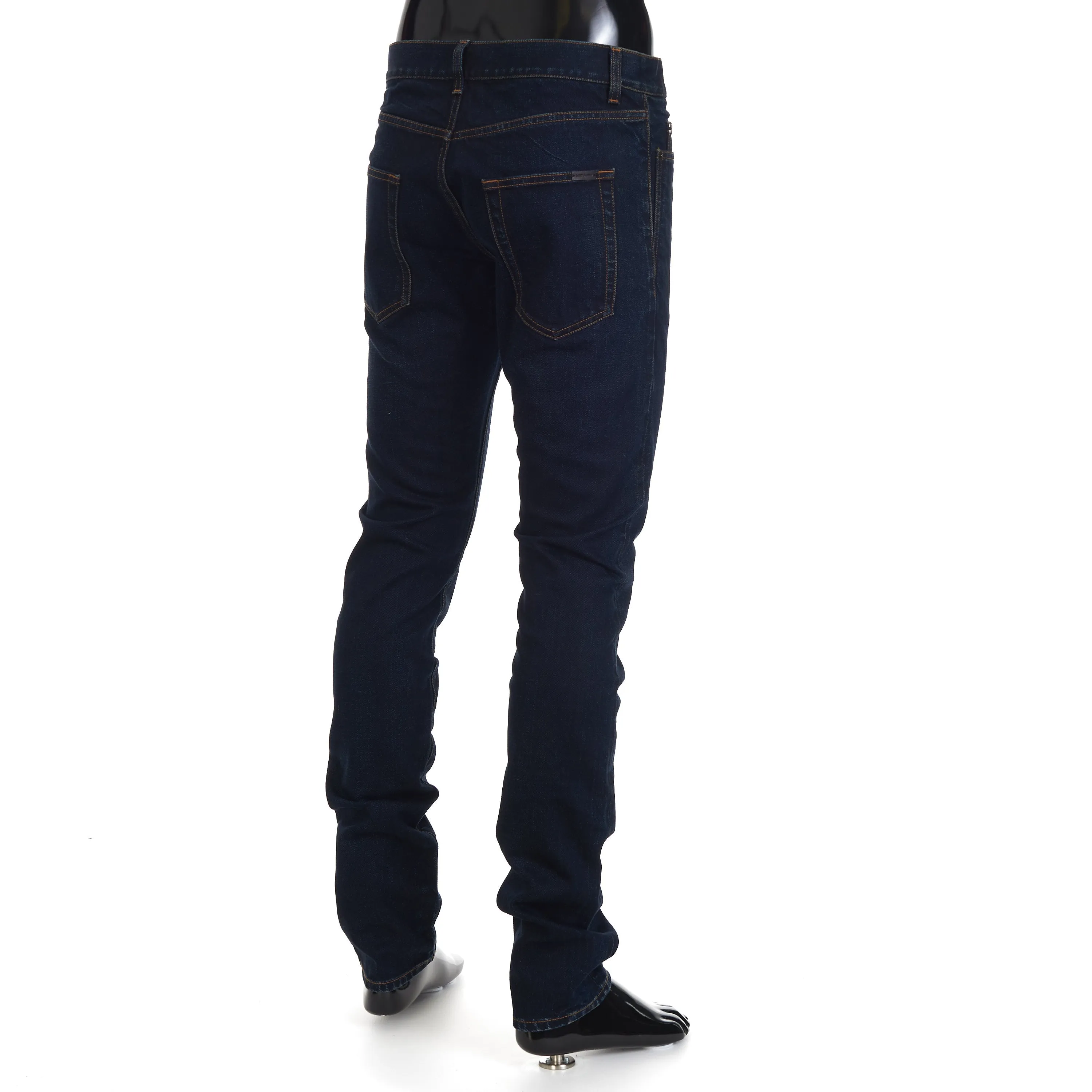 Dark Blue Stretch Cotton Jeans - Skinny-Fit, Low Waist