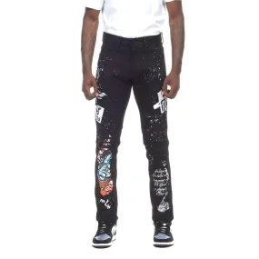 Demon Graphic Jeans - Jet Black