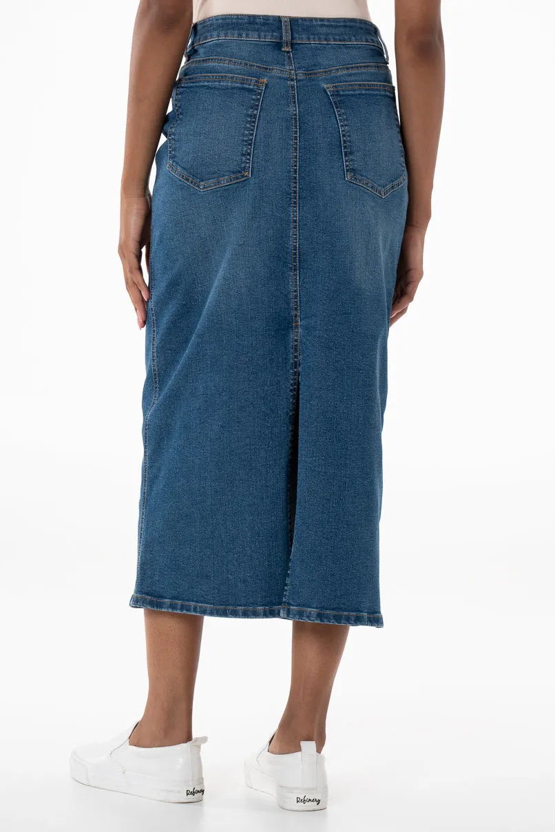 Denim Skirt _ 146352 _ Mid Wash