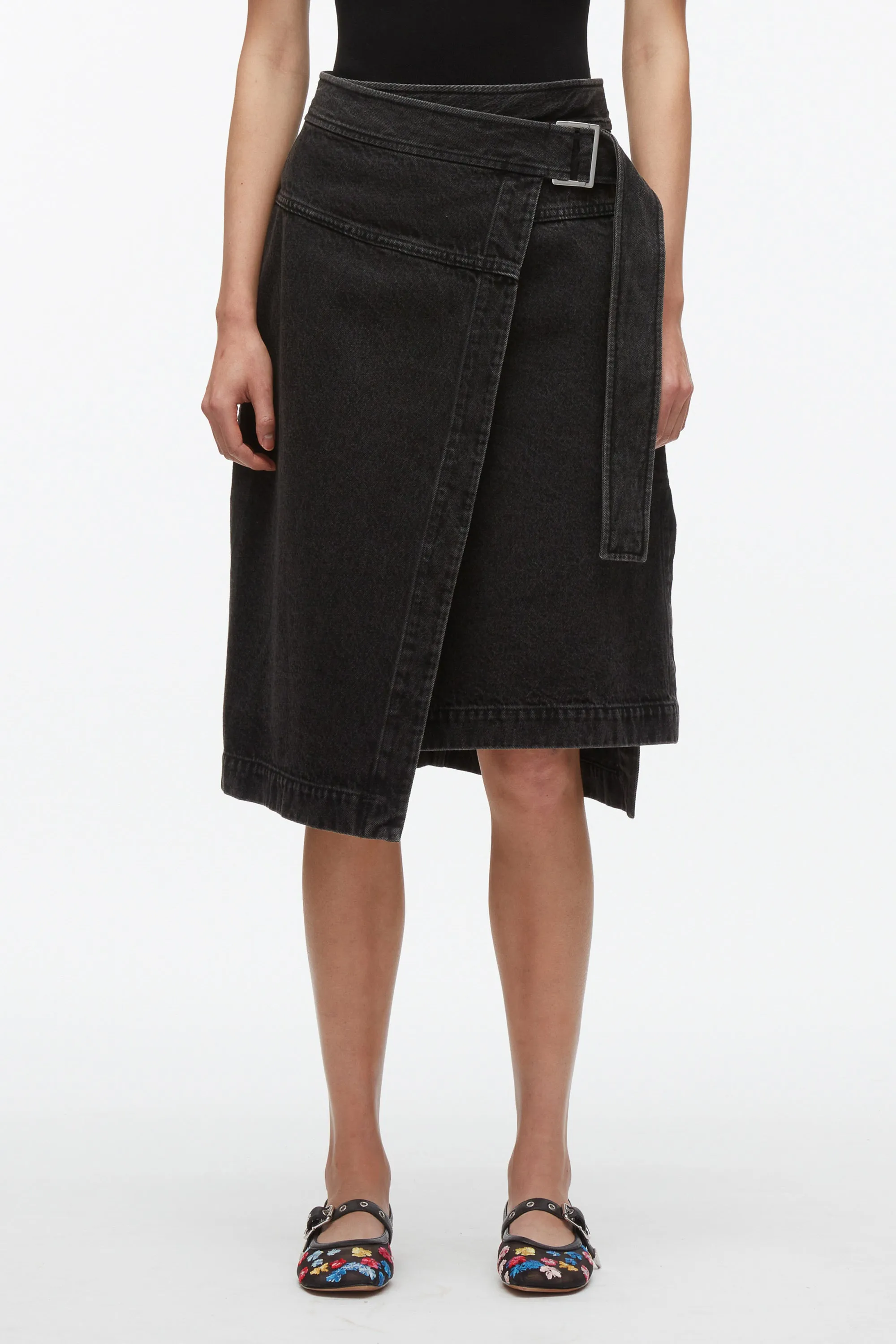 Denim Wrap Skirt