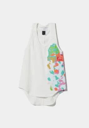 Facetasm Spraypaint Tank Top Tee White