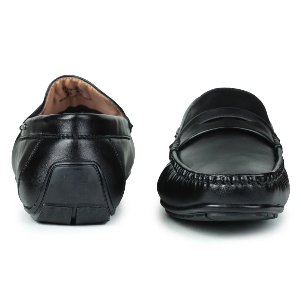 Fortune (Black) Penny Loafer Shoes For Men Fdy-206 By Liberty