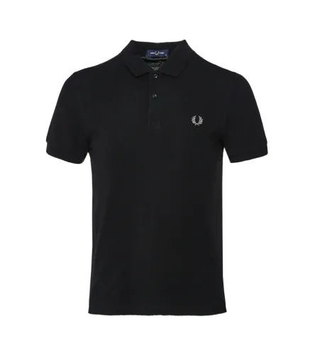 Fred Perry Plain Polo Shirt Black/Chrome