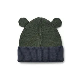 Gina Bear Beanie - Hunter Green / Midnight Navy