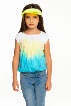 Girls Recycled Vintage Jersey Shirred Short Sleeve Off Shoulder