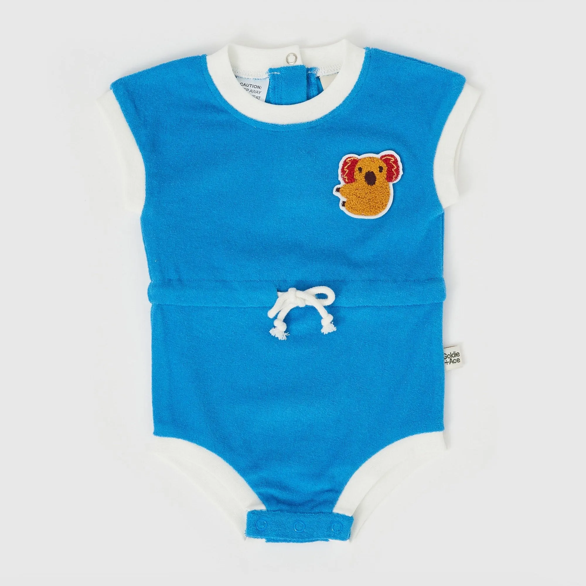 Goldie   Ace Koala Terry Towelling Romper Ocean