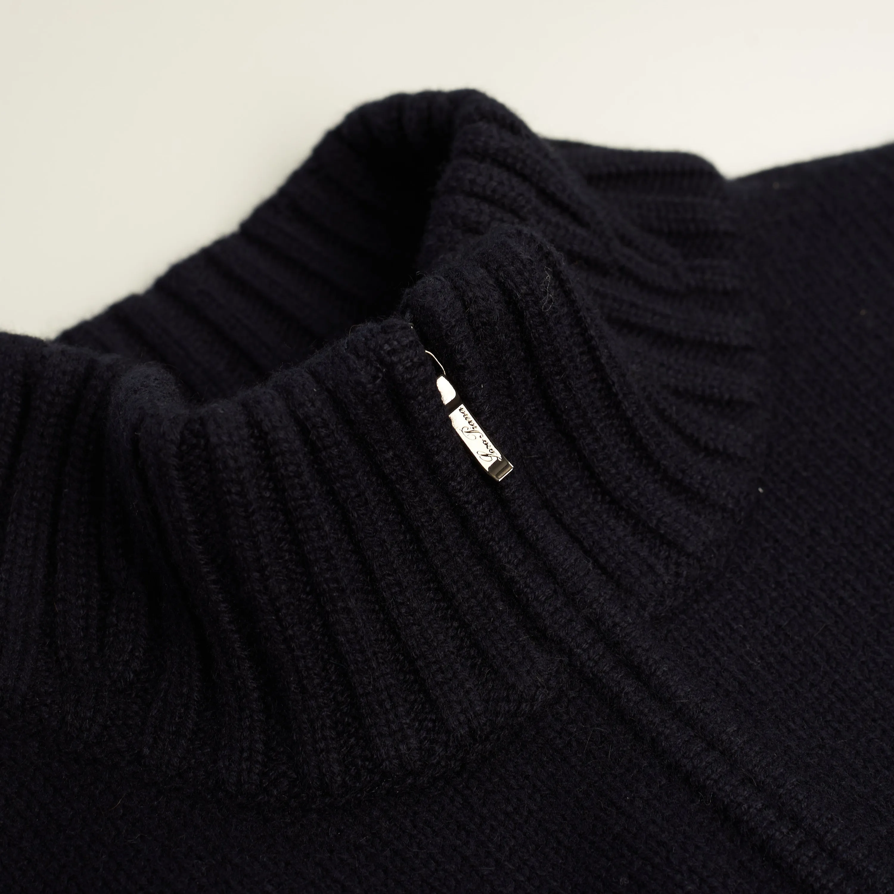 Grafton Half-Zip Sweater- Navy Blue Cashmere