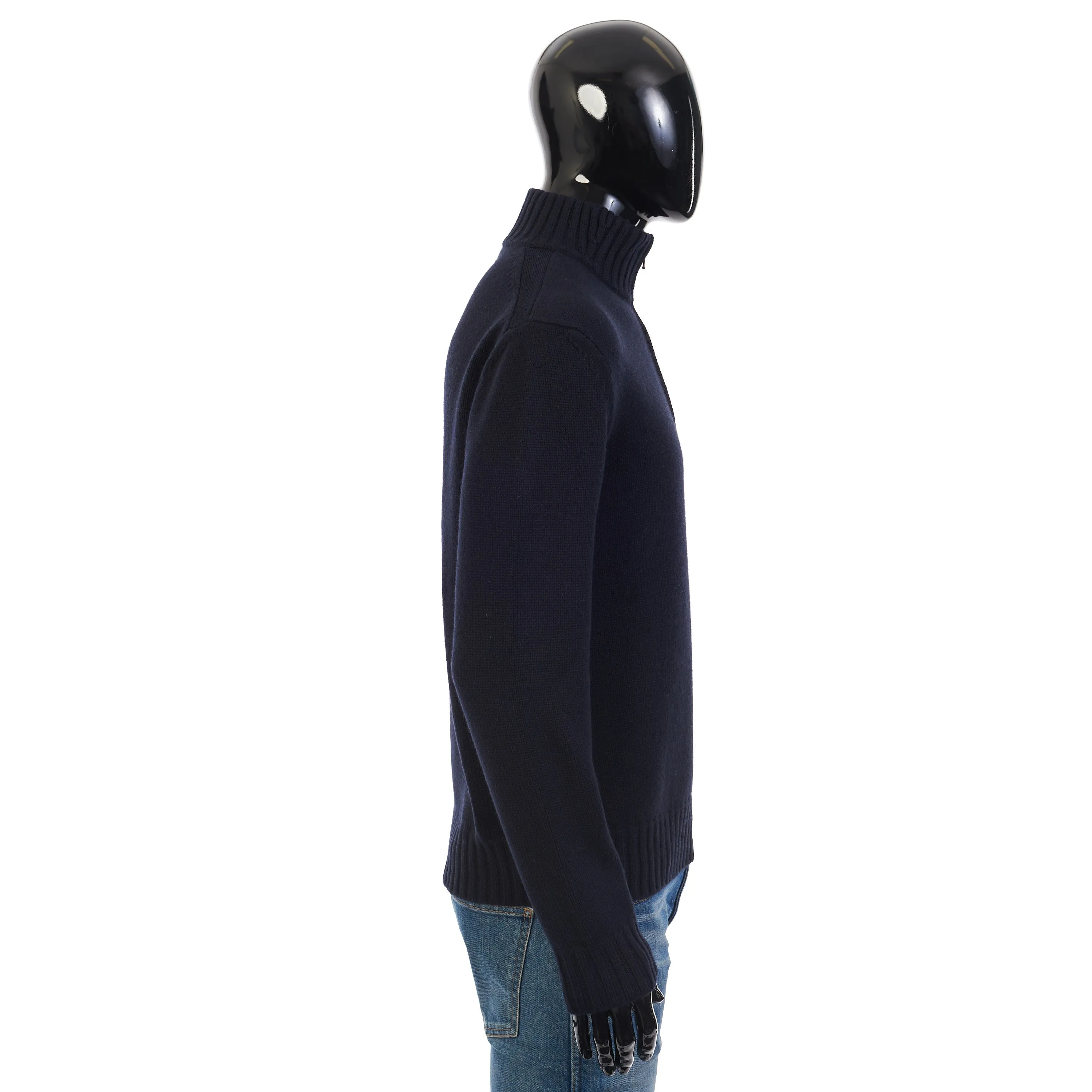 Grafton Half-Zip Sweater- Navy Blue Cashmere