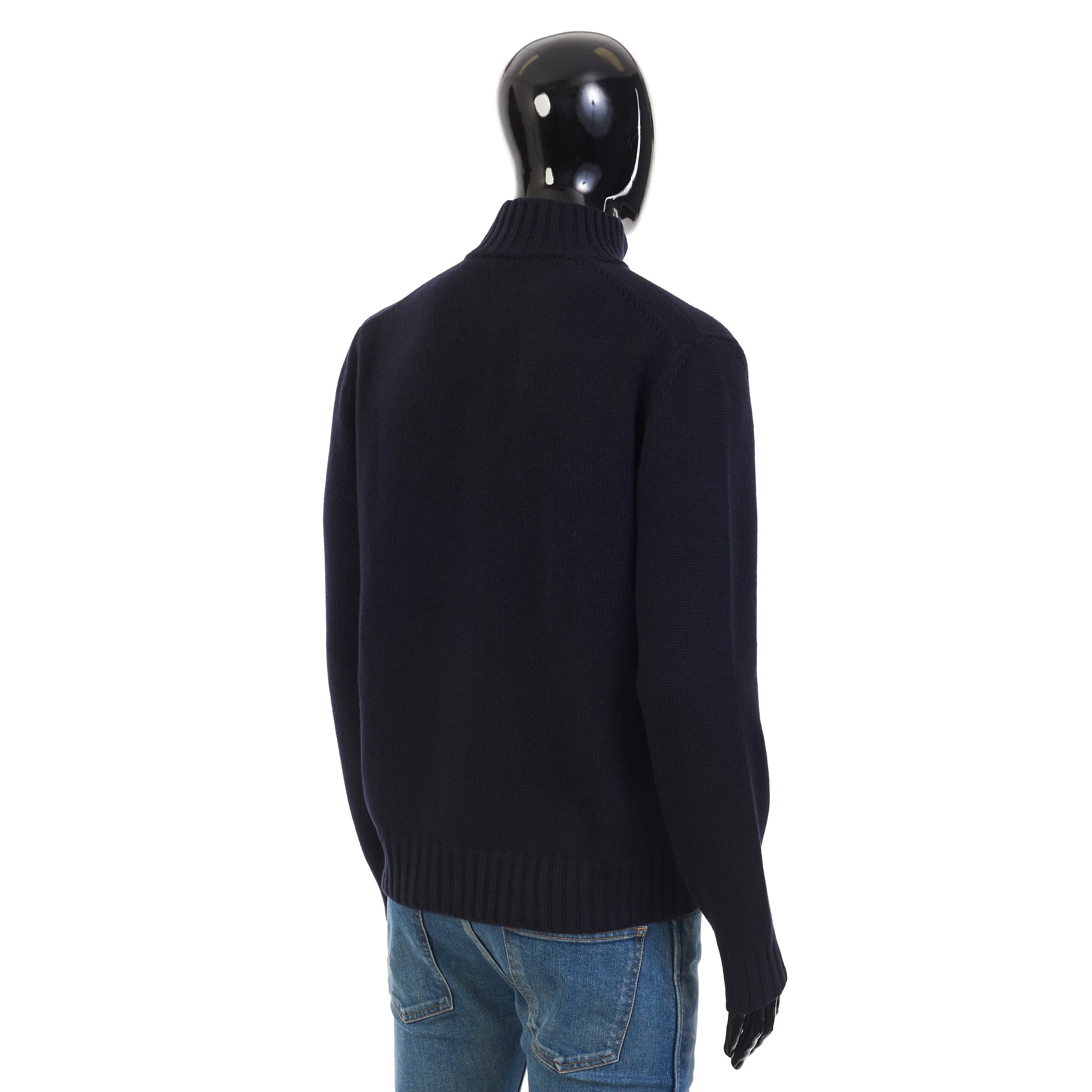 Grafton Half-Zip Sweater- Navy Blue Cashmere