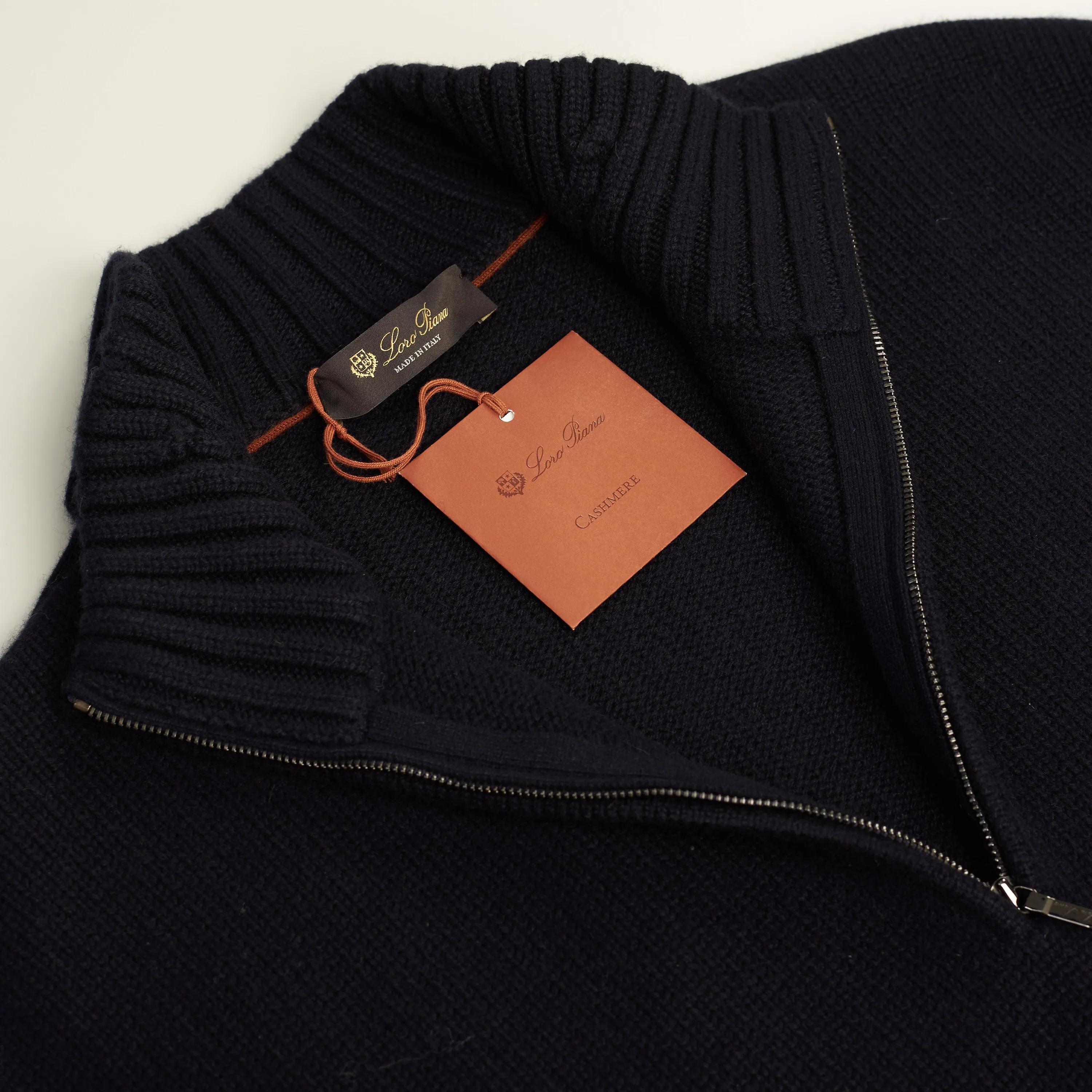 Grafton Half-Zip Sweater- Navy Blue Cashmere