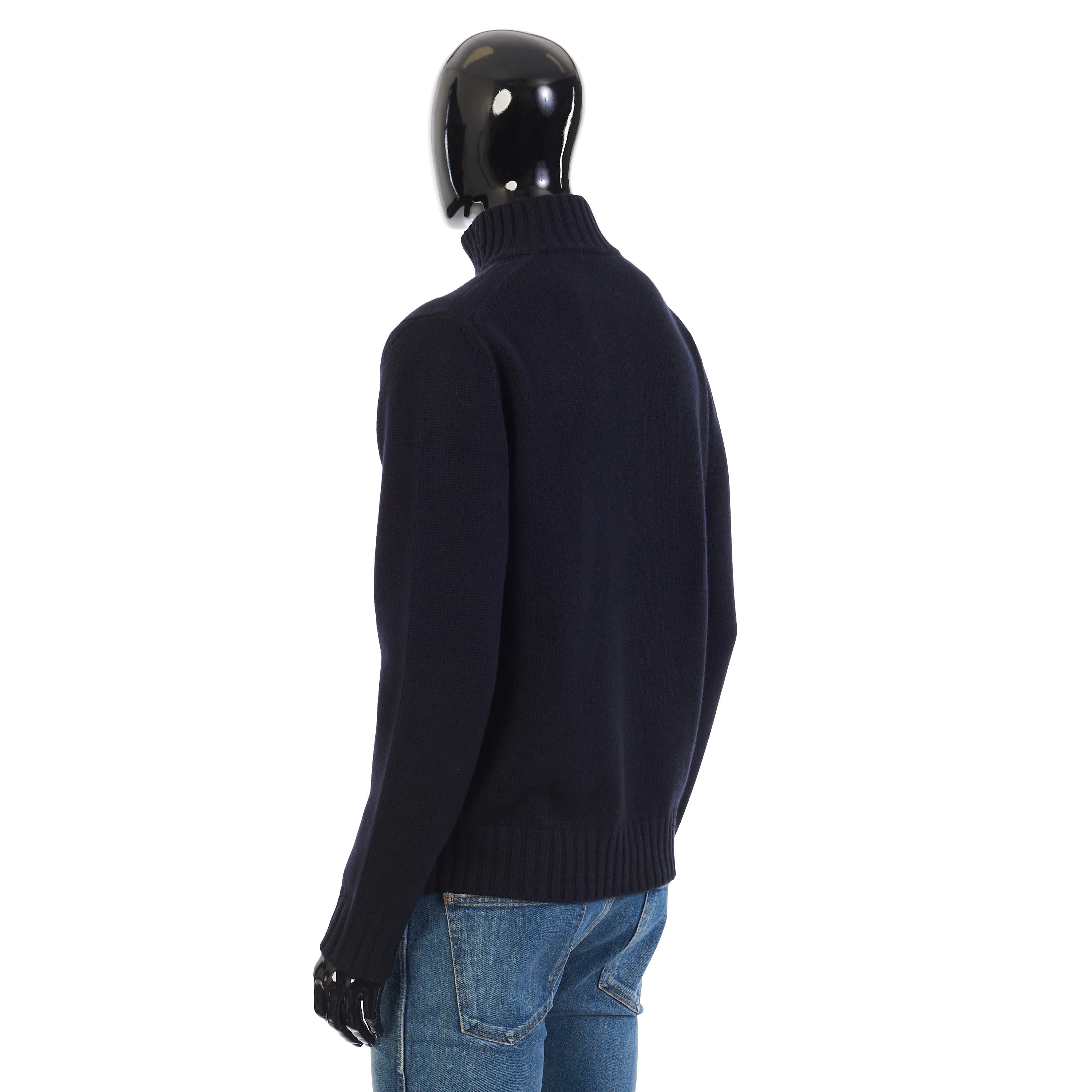 Grafton Half-Zip Sweater- Navy Blue Cashmere