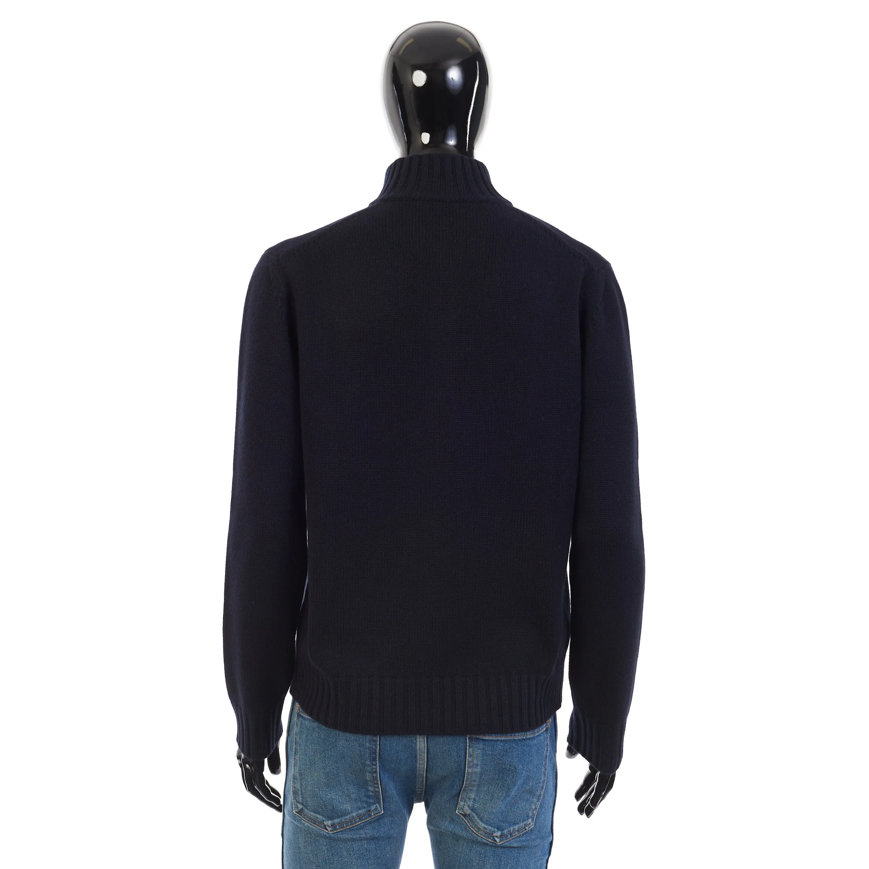 Grafton Half-Zip Sweater- Navy Blue Cashmere