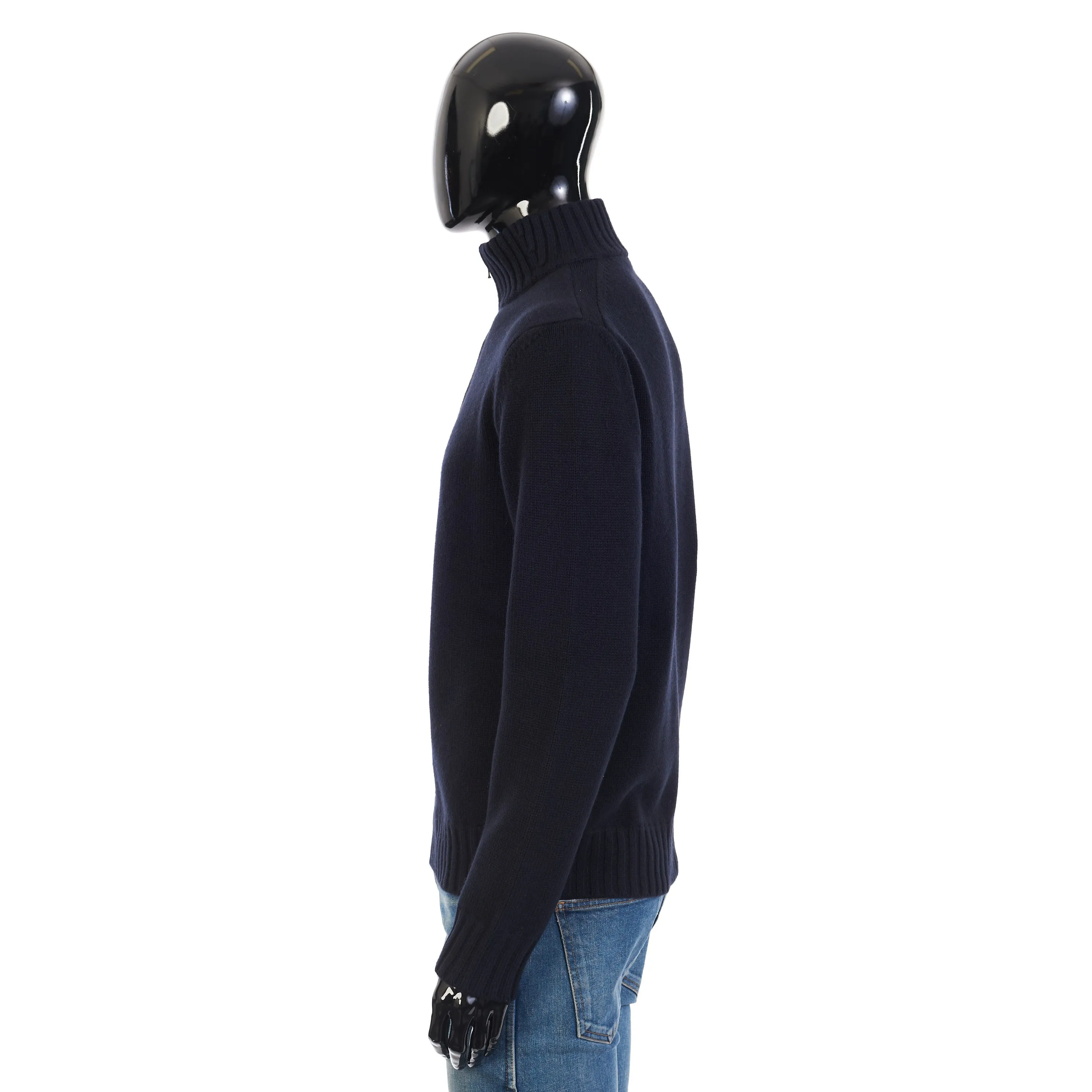 Grafton Half-Zip Sweater- Navy Blue Cashmere