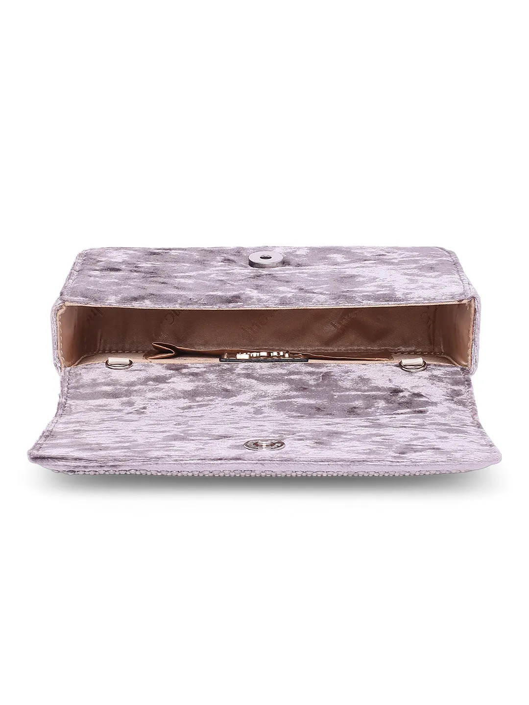 Inc.5 Women Grey Embellished Fancy Clutch