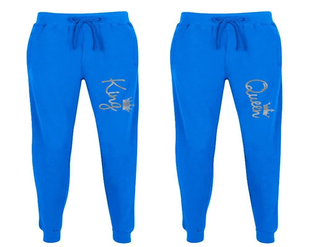 King Queen Couple Matching Jogger Pants,  Couple Designed Sweatpants