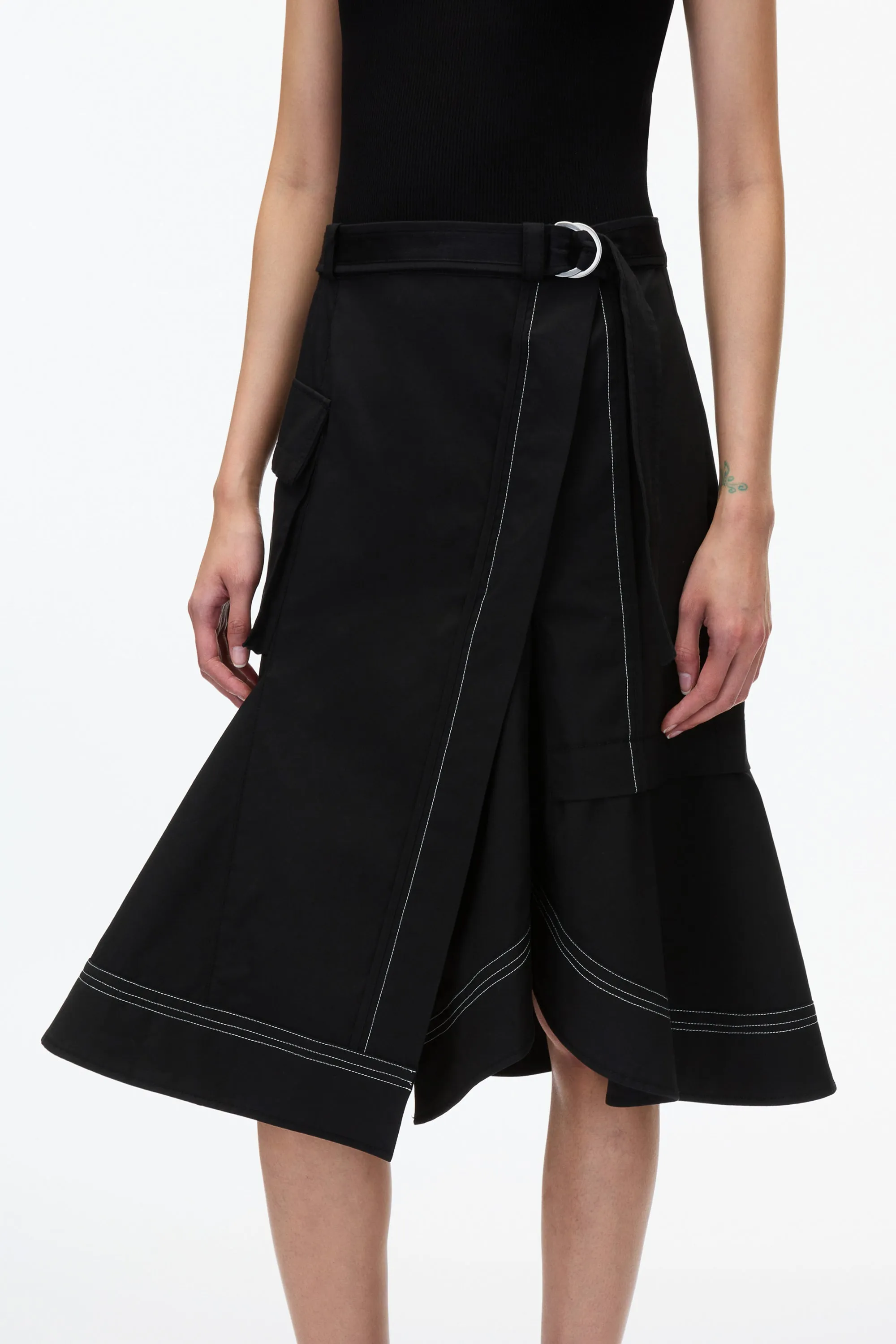 Layered Flounce Cargo Skirt