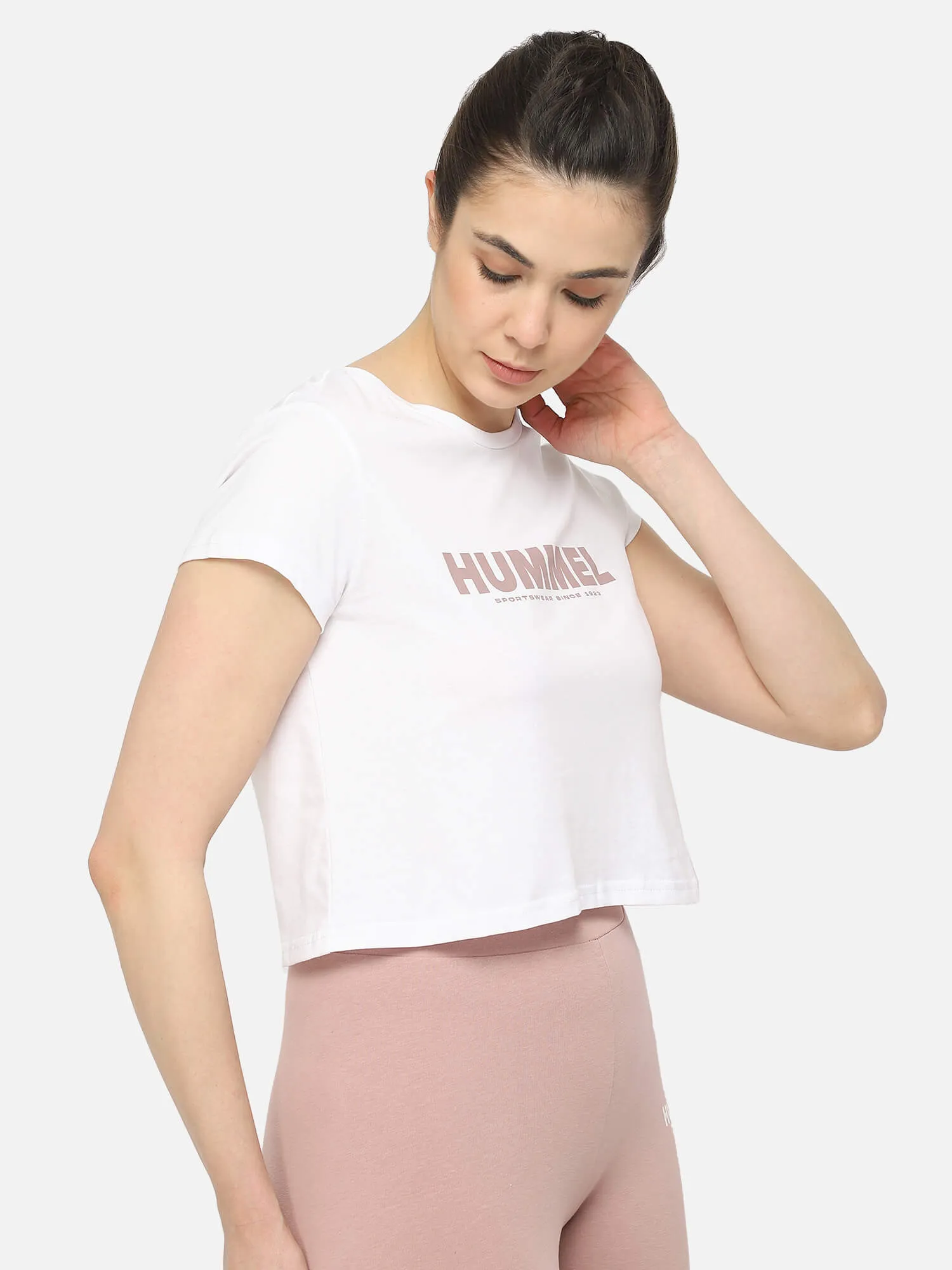 Legacy Women Cotton White Cropped T-Shirt