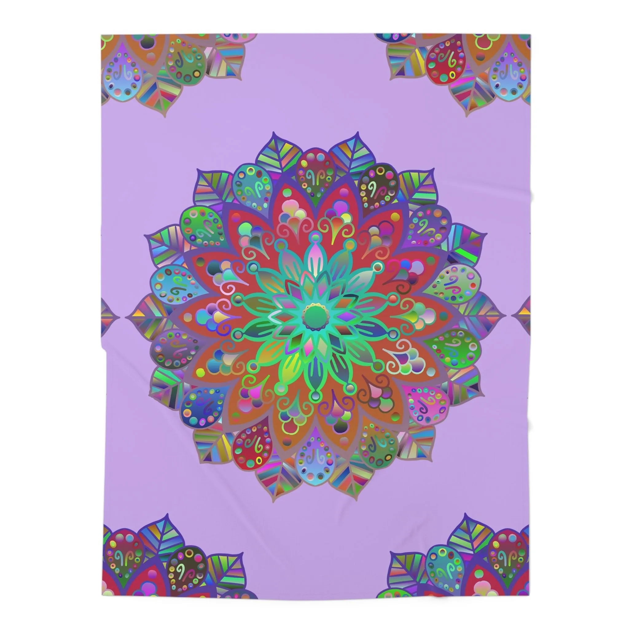 Light Lavender Mandala Baby Swaddle Blanket - Calming Mandala Art Design