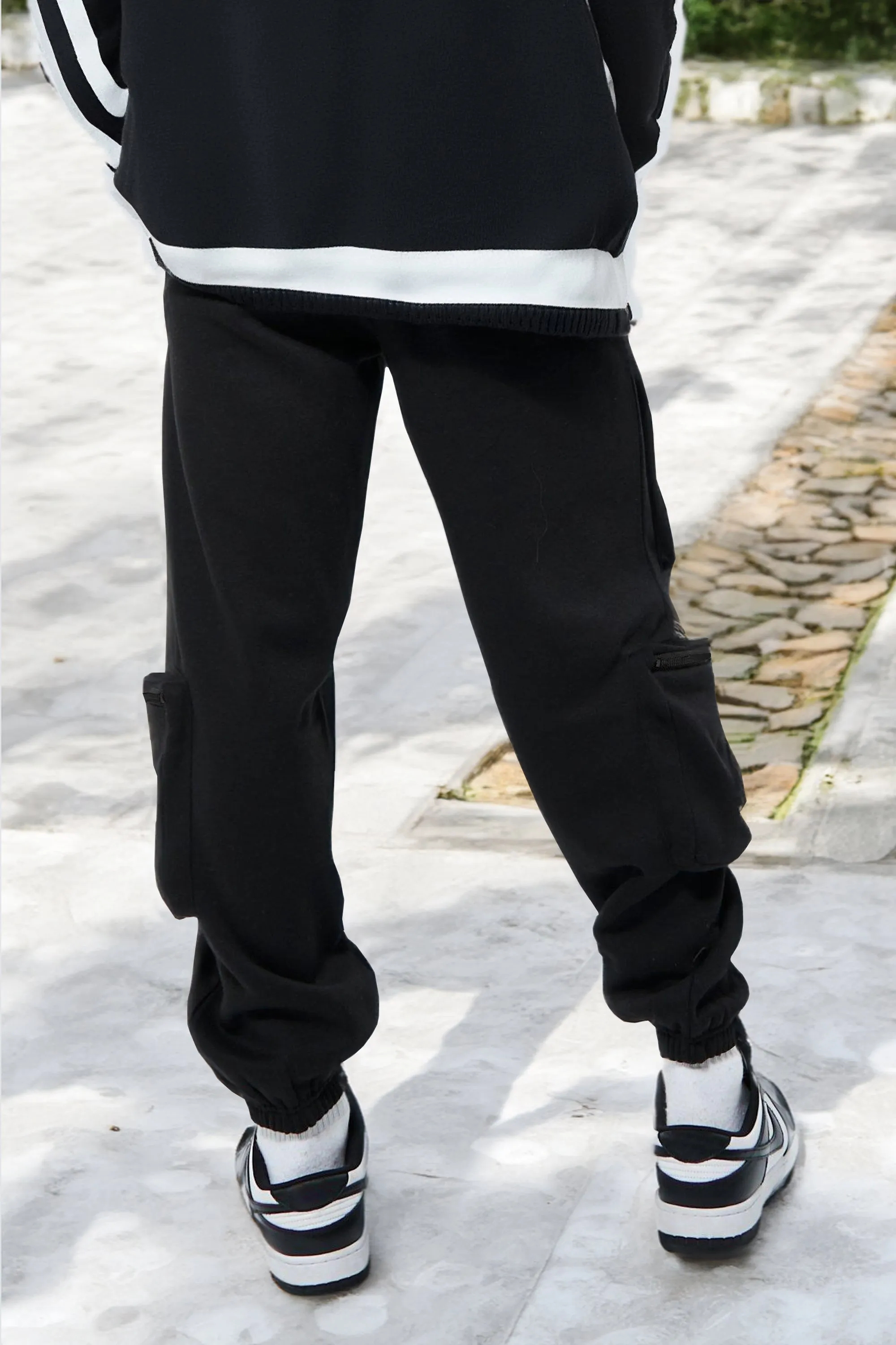 Men Black Printed Baggy fit oversized Cargo Jogger