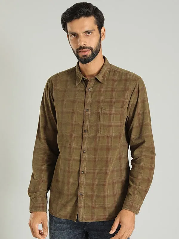 Men Checked Full Sleeve Cotton Blend Shirt