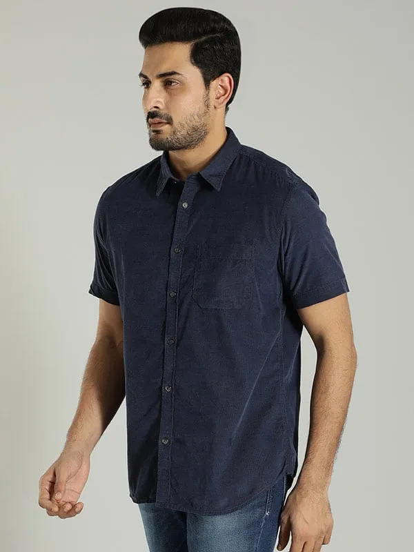 Men Checked Half Sleeve Cotton Blend Shirt