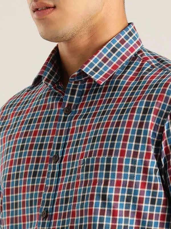 Men Checked Half Sleeve Cotton Shirt