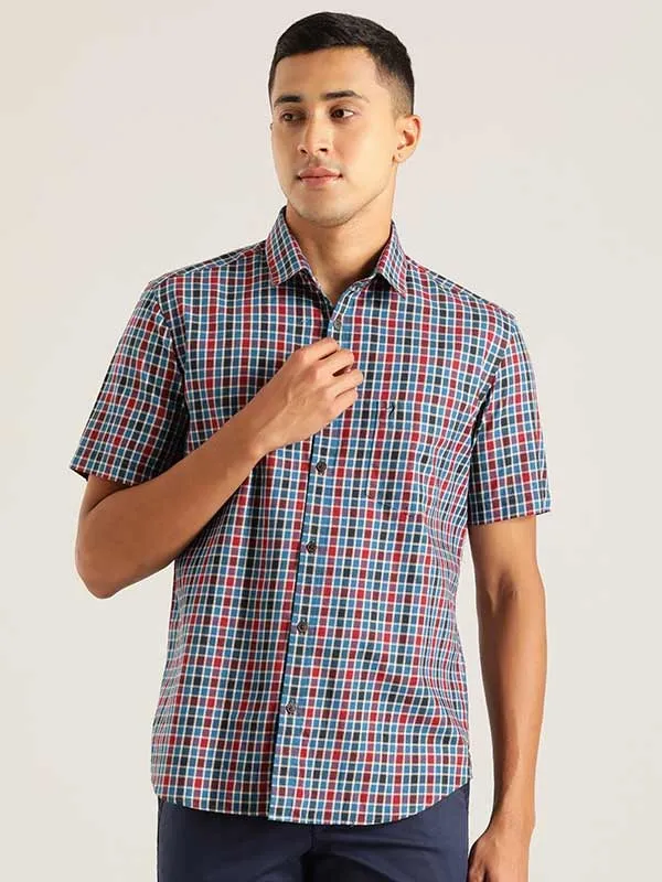 Men Checked Half Sleeve Cotton Shirt