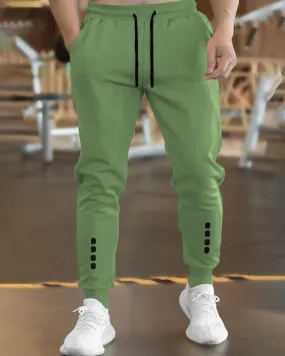 Men Light Green Cuffed TrackPant