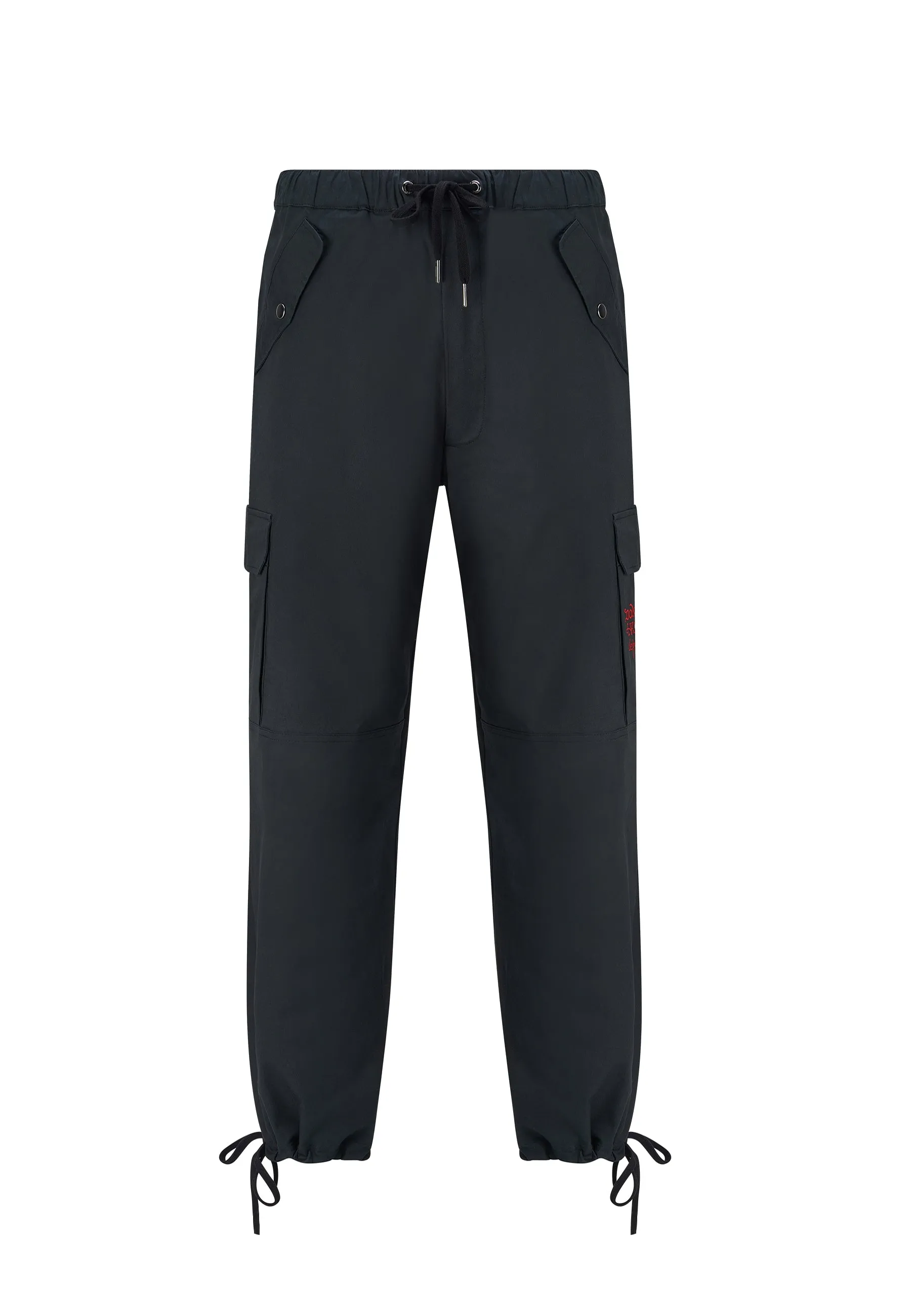 Mens Double Tiger Cargo Pants Trousers - Black