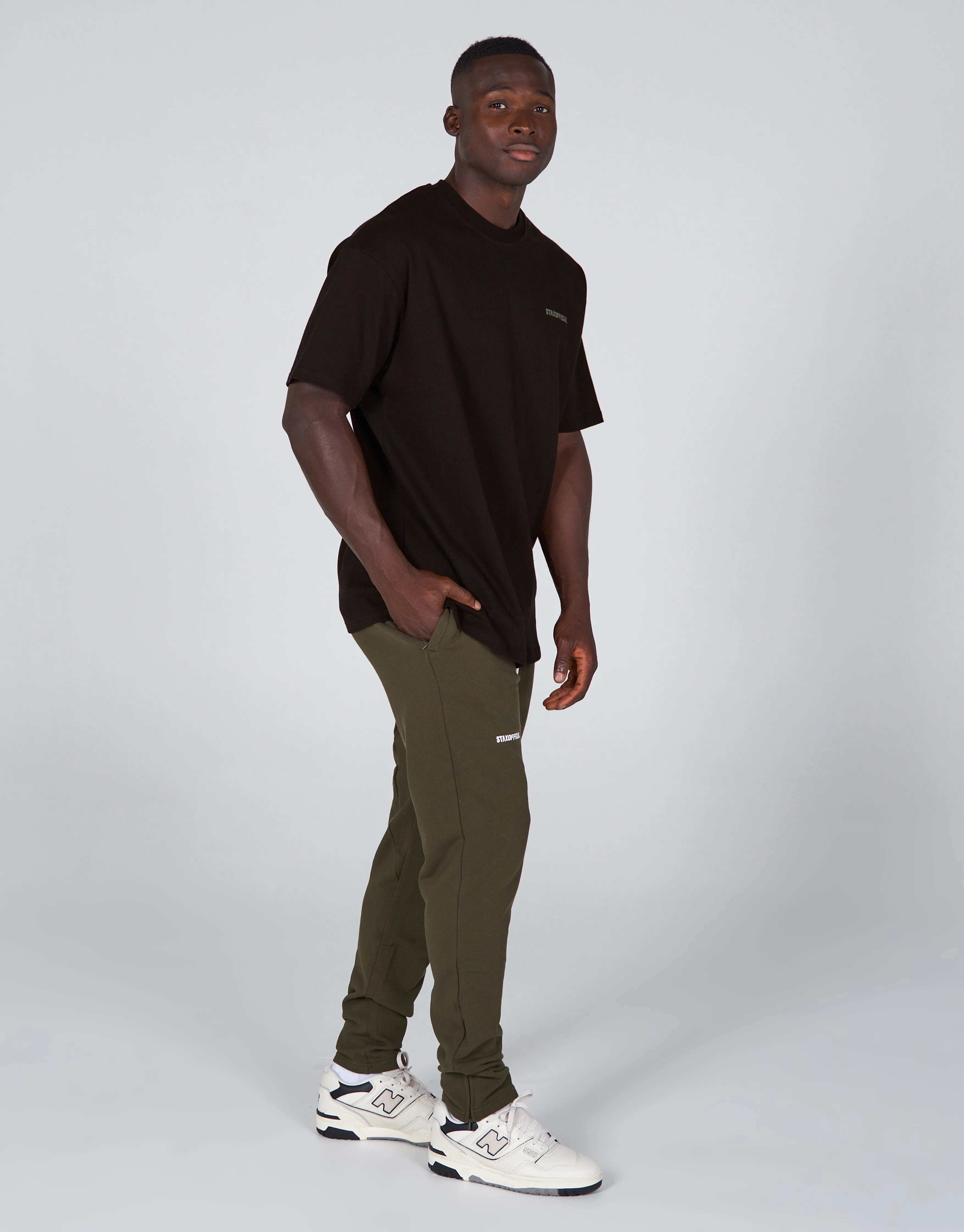 Mens Fitted Joggers - Khaki