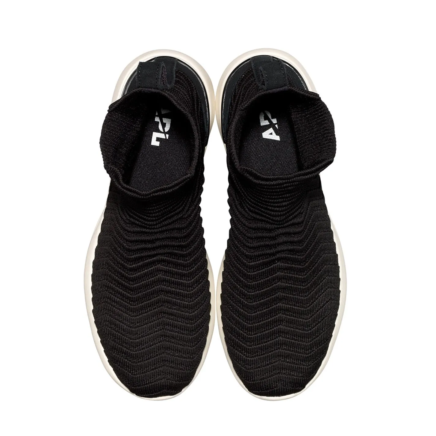 Mens TechLoom Chelsea Sneakers - Sleek Black with Pristine Accents