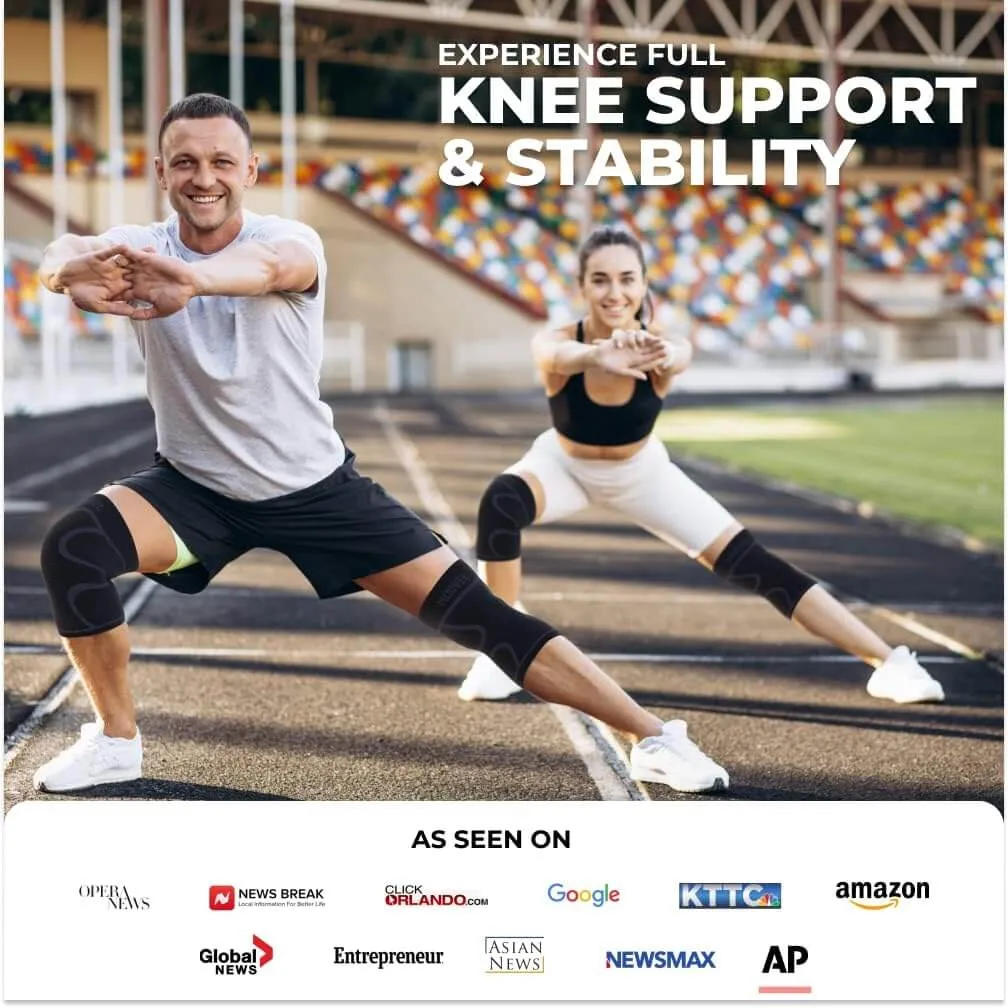 Modvel Knee Sleeve - Support & Pain Relief (Pair) for Men and Women | Ideal for Knee Stability, Workout, Sports, and Recovery